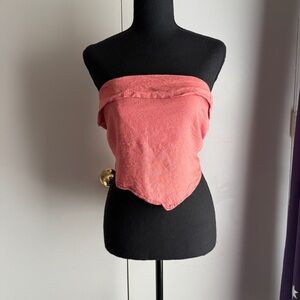 Free People Salmon Colored Bandana Top Tie Back Women’s Size XL